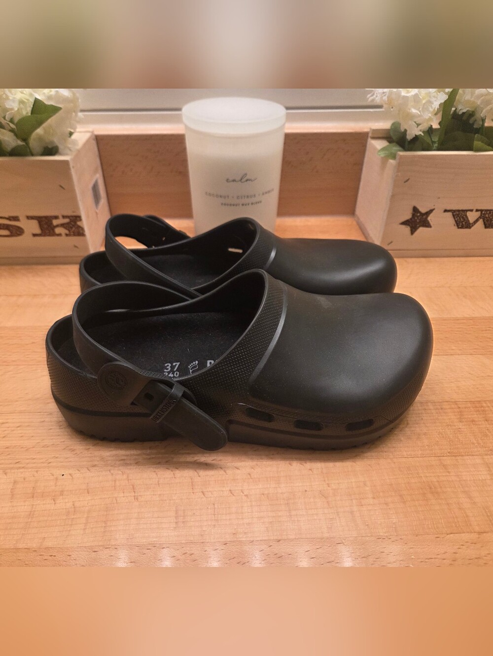 Birkenstock Birki Air 2.0 Clogs Jet Black Professional Anti-Slip Work Shoes Size